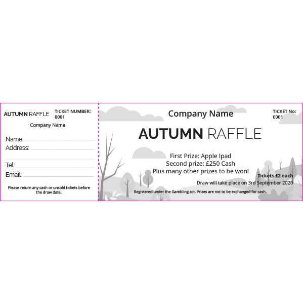 Autumn Raffle Ticket 2 (Blk & White)