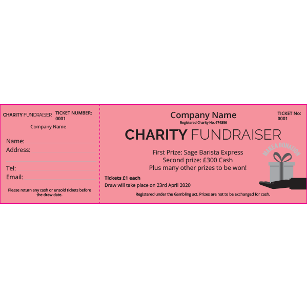 Charity Raffle Ticket (Coloured Paper)