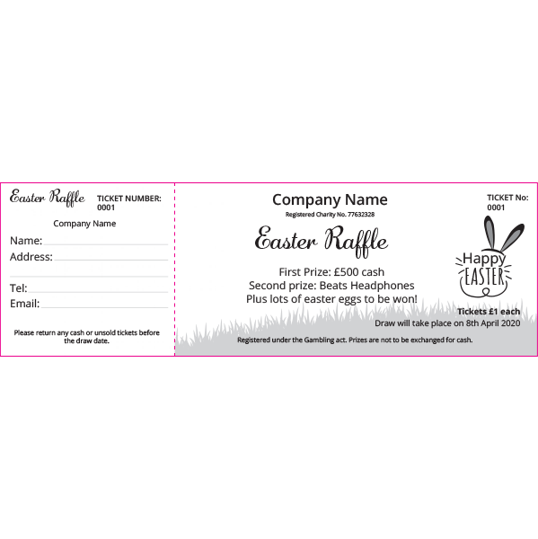 Easter Raffle Ticket (Black & White)