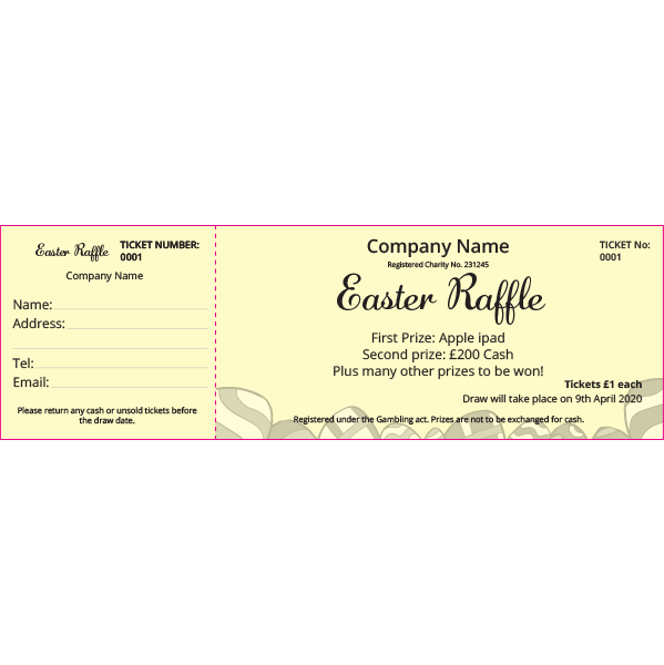 Easter Raffle 2 (Coloured Paper)