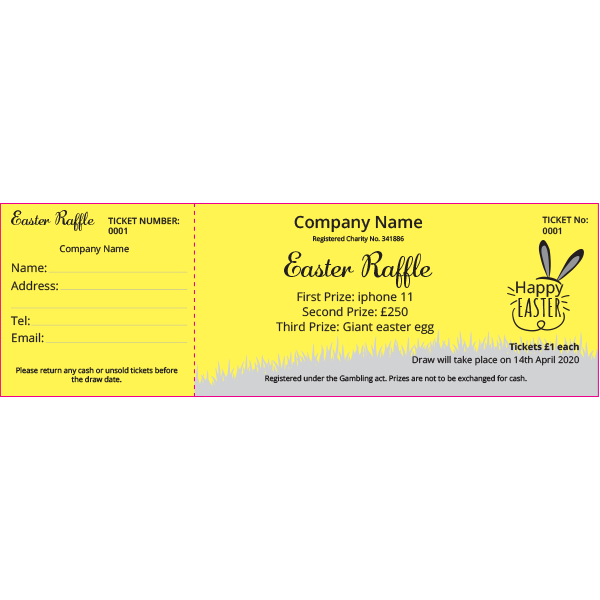 Easter Raffle Ticket (Coloured Paper)